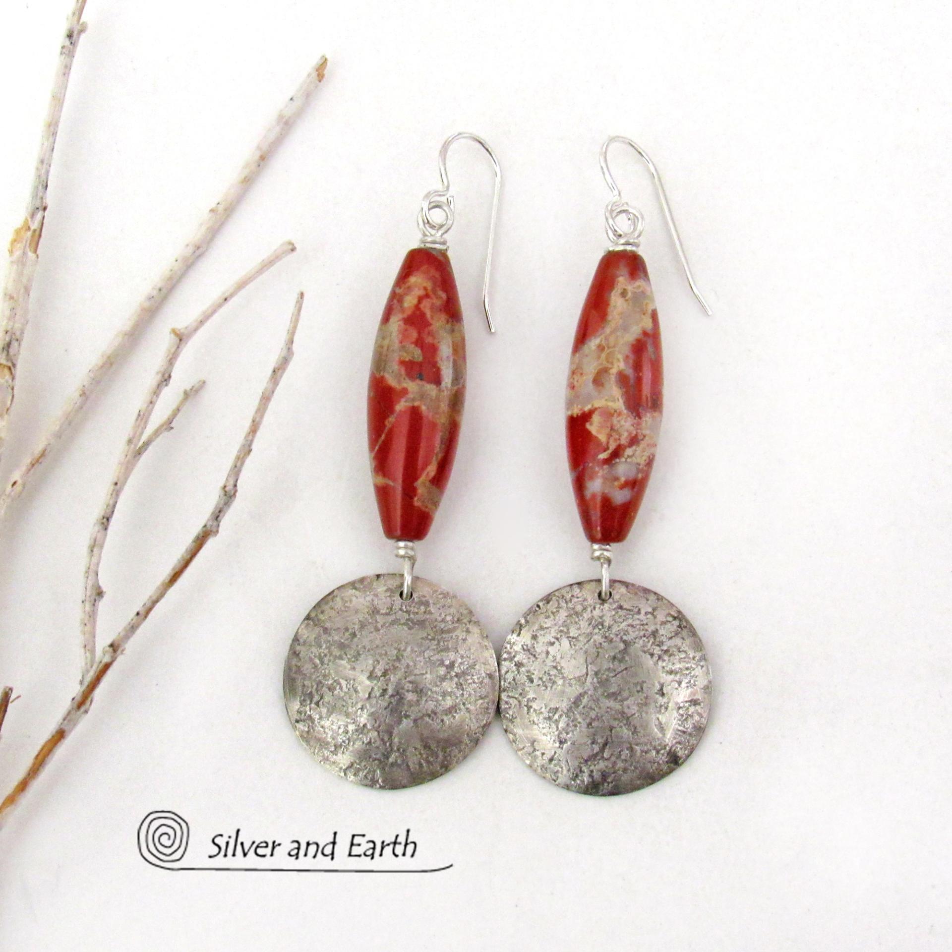 W0885 Retired Silpada Sterling Silver Red sale Jasper Earrings